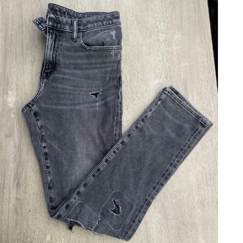 American Eagle Airflex 360 Slim Distressed Jeans 32x32 Washed Black 03/21 5867